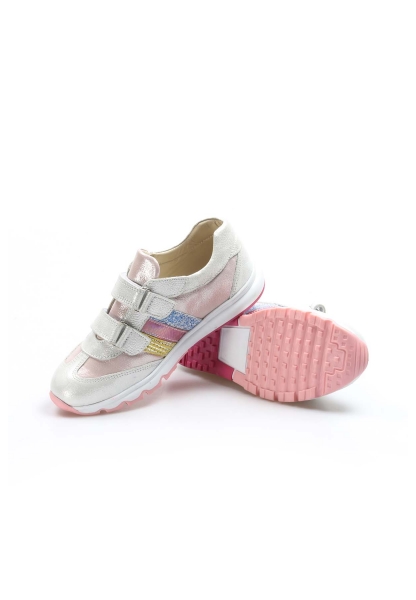 Shoseph İçi Dışı Hakiki Deri Gümüş Pembe Unisex Çocuk Sneaker Spor Ayakkabı KE0200661975